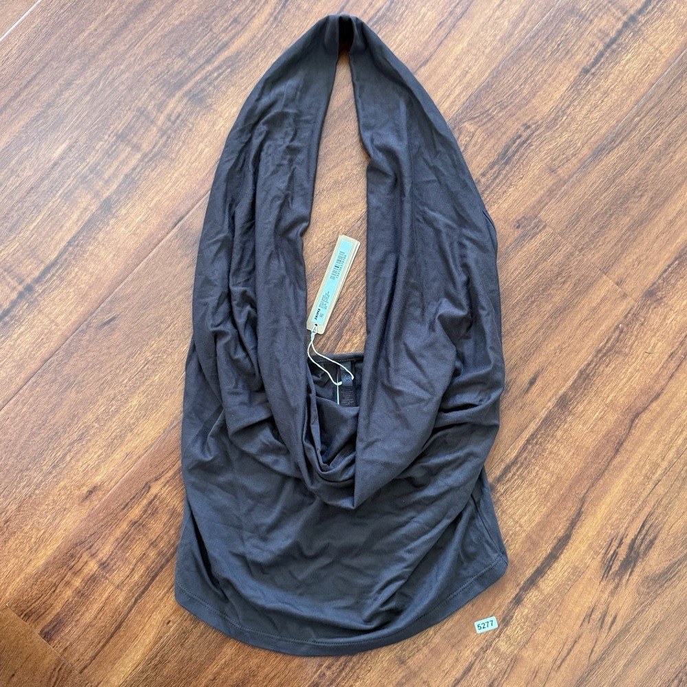 SKIMS Smooth Layers Plunge Halter Top Espresso Brown Size S NWT